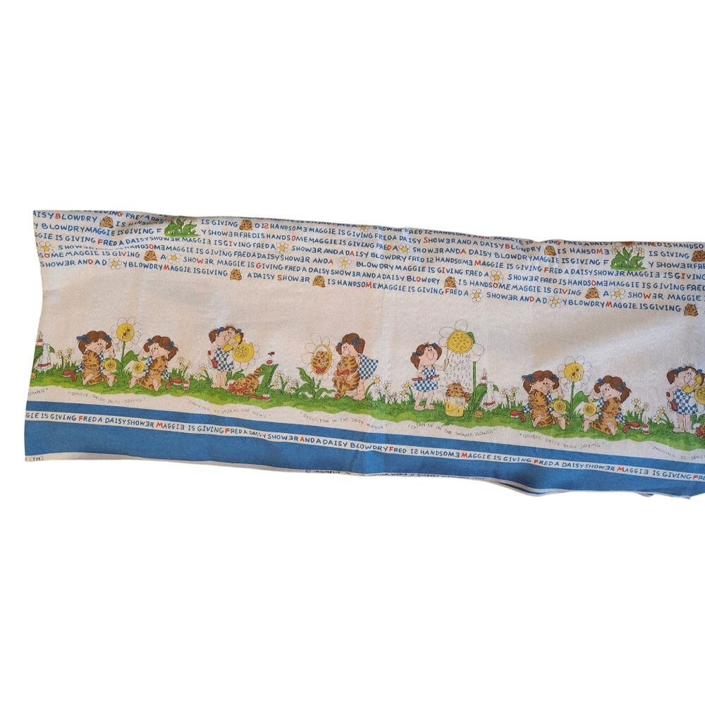 Whimsical World  4 yards FABRIC Daisy Border Words 45"X4 yards RARE by Barbara A